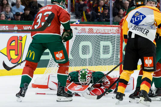 Goaltender Tobias Normann of Frölunda with a save