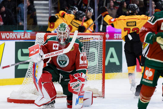 Goaltender Tobias Normann of Frölunda look dejected