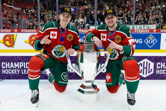 Noah Dower Nilsson and Linus Weissbach of Frölunda