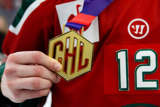 Max Friberg of Frölunda celebrate with the gold medal