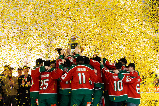 during the Champions Hockey League final between Frölunda
