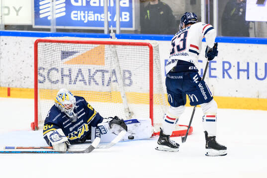 HV71s målvakt Felix Sandström och Linköpings Adam