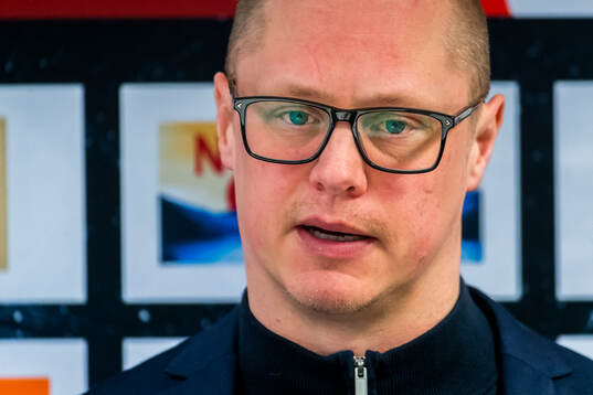Djurgårdens tränare Robert Kimby på presskonfarensen