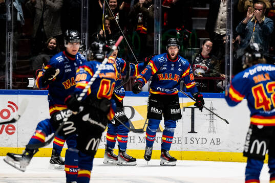 Malmö Redhawks Carl Persson jublar