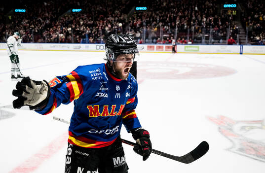 Malmö Redhawks Carl Persson jublar