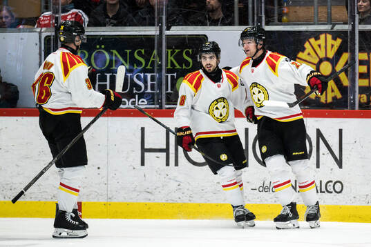 Brynäs Linus Ölund, Bobby Trivigno och Mattias Norlinder