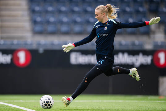 Goalkeeper Selma Panengstuen of the Norwegian women’s