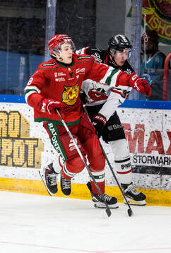 Moras Tim Thomsson och Nybro Vikings Marcus Bergman