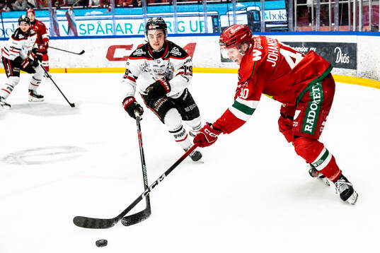 Nybro Vikings Elias Stenman och Moras Felix Johansson