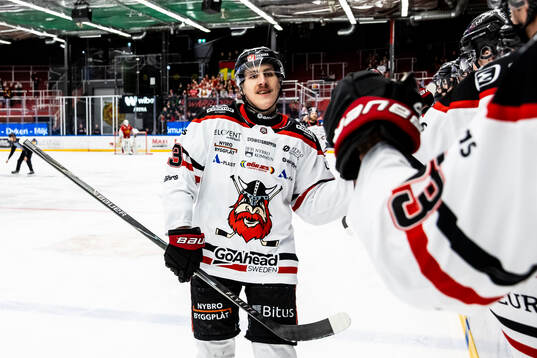 Nybro Vikings Felix Olsson jubel