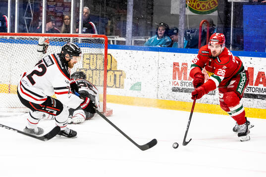 Nybro Vikings Joachim Rohdin och Moras Arvid Degerstedt