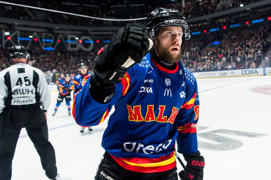 Malmö Redhawks Carl Persson jublar