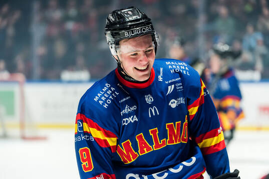 Malmö Redhawks Kalle Hemström jublar