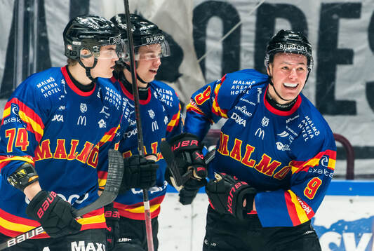 Malmö Redhawks Kalle Hemström jublar