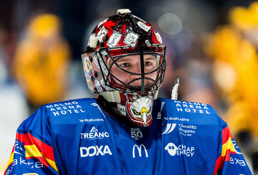 Malmö Redhawks målvakt Oskar Blomgren