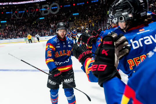 Malmö Redhawks Carl Persson jublar