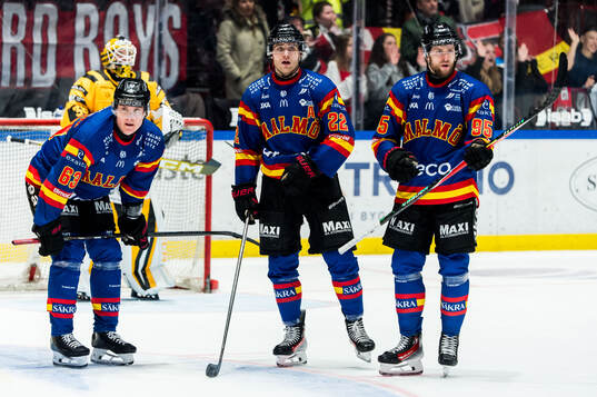 Malmö Redhawks Fredrik Händemark, Janne Kuokkanen och