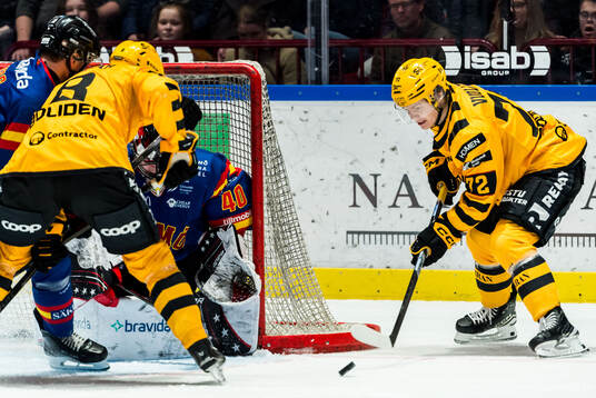 Malmö Redhawks målvakt Oskar Blomgren och Skellefteås