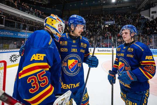 Djurgårdens målvakt Magnus Hellberg jublar med Valtteri