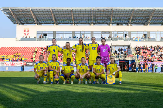 The starting eleven of Sweden pose for a photo