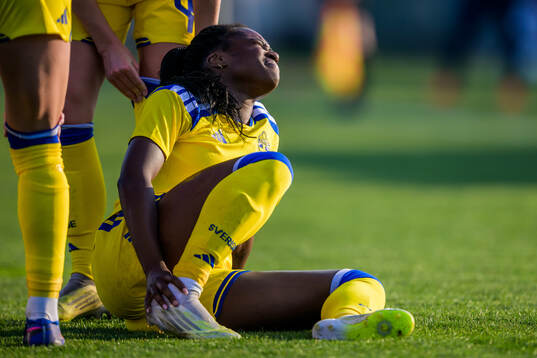 Monica Jusu Bah of Sweden in pain