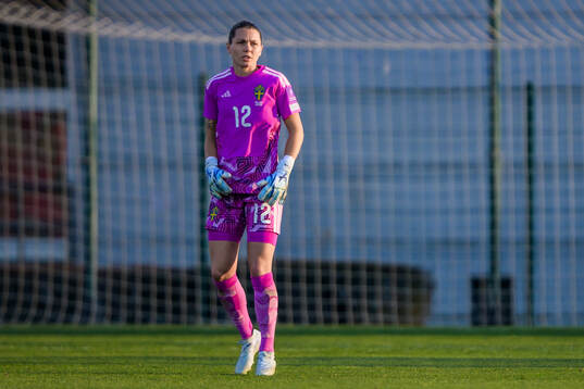 goalkeeper Jennifer Falk of Sweden