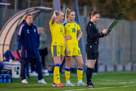 Stina Blackstenius and Fridolina Rolfö of Sweden