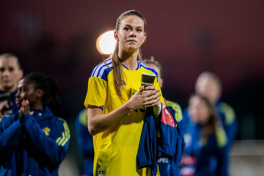 Bella Andersson of Sweden looks dejected
