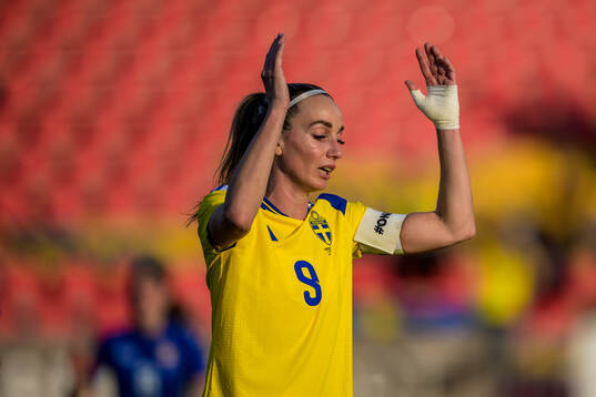 Kosovare Asllani of Sweden looks dejected