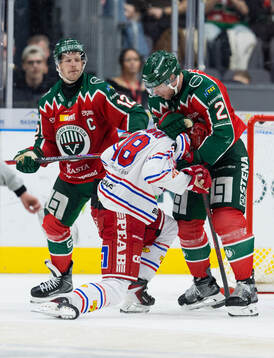 Frölundas Christian Folin och Timrås Eddie Genborg