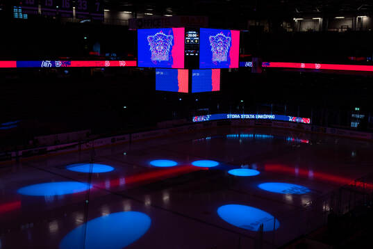 Interiör vy av Saab Arena