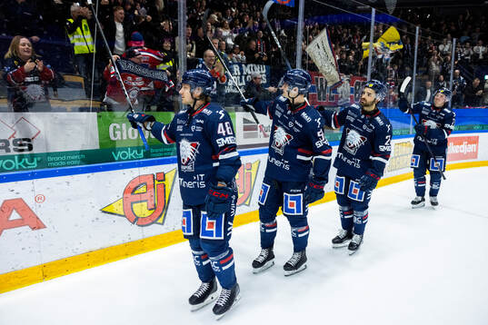 Linköpings Mikko Kokkonen, Adam Hofbauer, Max Martin och