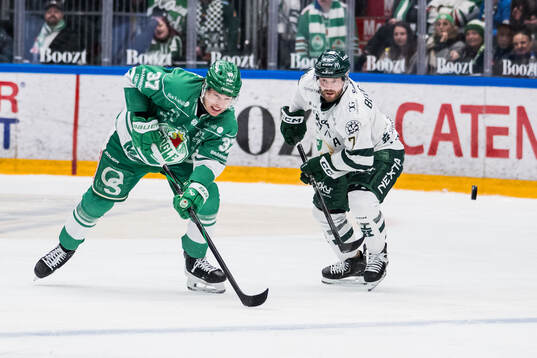 Rögles Albin Sundsvik och Färjestads Axel Bergkvist