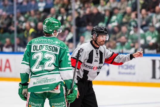 Rögles Fredrik Olofsson och Domare Mattias Enroth