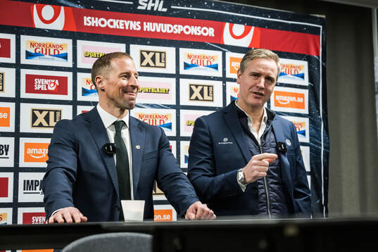 Färjestads tränare Cam Abbott och Rögles tränare Dan