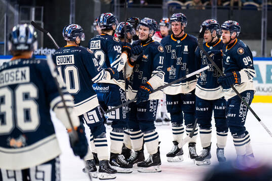 Växjös Brogan Rafferty, Dennis Rasmussen och Joel Persson