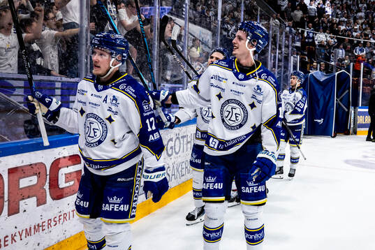 Leksands Kalle Östman och Anton Johansson jublar