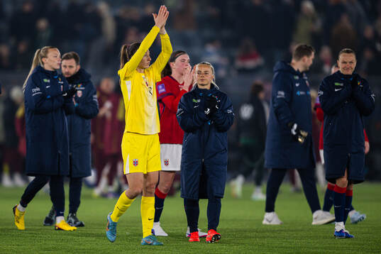 Goalkeeper Cecilie Hauståker Fiskerstrand of Norway looks