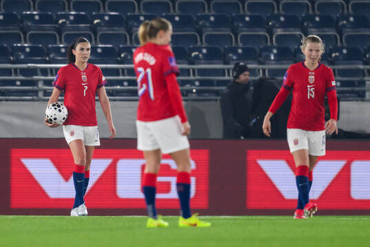 Ingrid Syrstad Engen of Norway looks dejected