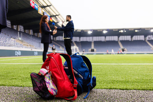 A bag at a press conference