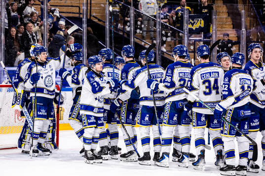 Leksands spelarna jublar