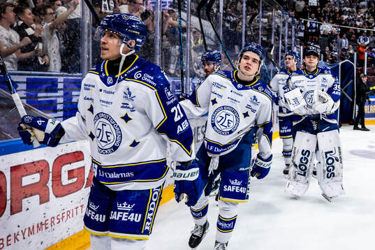 Leksands spelarna jublar