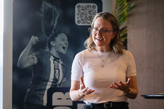 Sissel Gynnild Hartley at a press conference