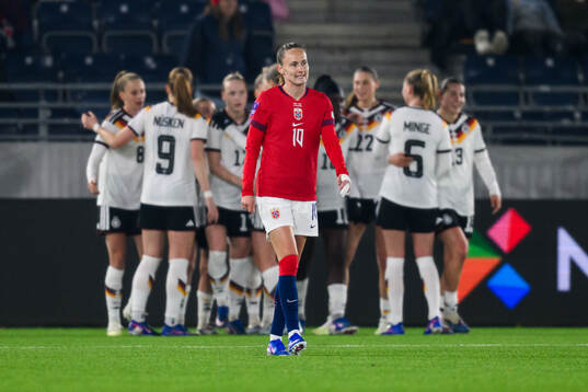 Caroline Graham Hansen of Norway looks dejected