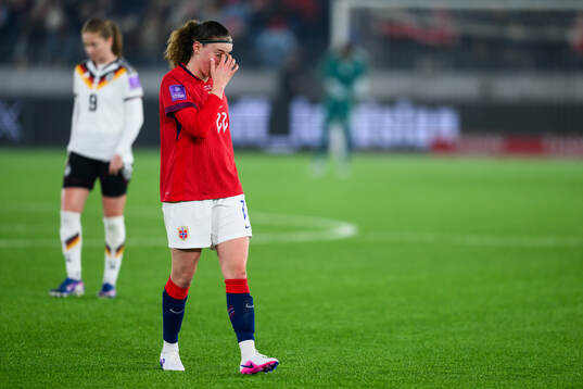 Signe Gaupset of Norway looks dejected