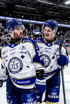 Leksands Nolan Stevens och Anton Johansson jublar
