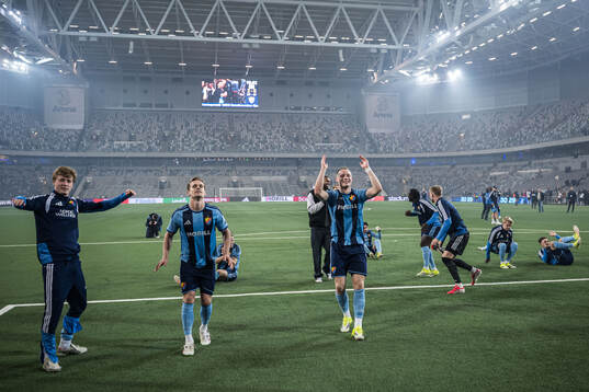 Djurgårdens Bo Hegland, Hampus Finndell och Kristian Lien