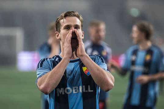 Djurgårdens Hampus Finndell jublar