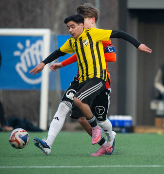 IFK Hässleholms Hamza Abdell i träningsmatchen mellan