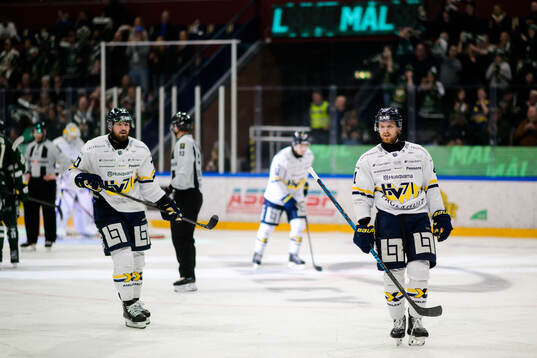 HV71s Lukas Rousek och Riley Woods deppar